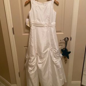 White beaded juniors dress